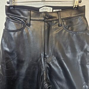 Abercrombie‎ & Fitch Womens Vegan Leather Pants Size 4 27x26 Witchy Moto Baddie